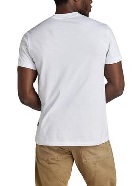 Camisete G-Star Distressed Blanco Para Hombre