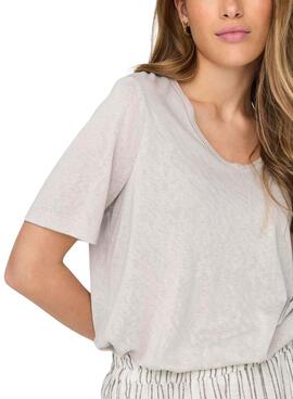 ONLELISE S/S V-NECK TOP JRS NOOS Moonbeam