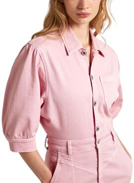 Vestido Pepe Jeans Gracie Denim Rosa Para Mujer
