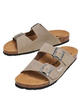 Sandalias Pepe Jeans Bio Suede Beige Para Hombre