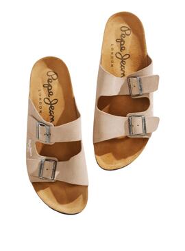 Sandalias Pepe Jeans Bio Suede Beige Para Hombre