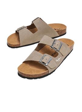 Sandalias Pepe Jeans Bio Suede Beige Para Hombre