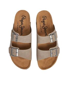 Sandalias Pepe Jeans Bio Suede Beige Para Hombre