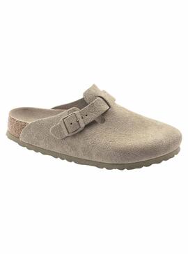 Zuecos Birkenstock Boston khaki para mujer