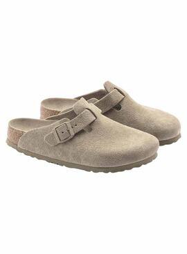 Zuecos Birkenstock Boston khaki para mujer
