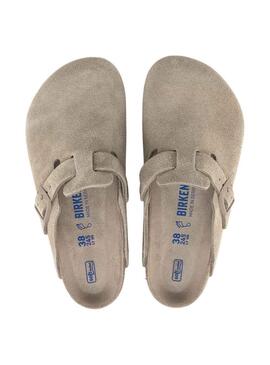 Zuecos Birkenstock Boston khaki para mujer