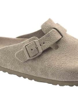 Zuecos Birkenstock Boston khaki para mujer
