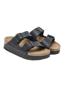 Sandalias Birkenstock Arizona PAP flex platform negro para mujer