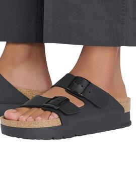 Sandalias Birkenstock Arizona PAP flex platform negro para mujer