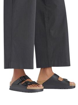 Sandalias Birkenstock Arizona PAP flex platform negro para mujer