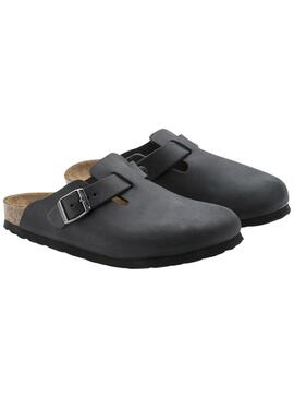 Zuecos Birkenstock Boston narrow fit negro para mujer 