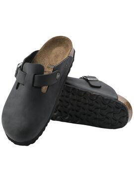 Zuecos Birkenstock Boston narrow fit negro para mujer 