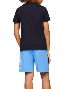 Camiseta Tommy Hilfiger Monotype Marino Para Niño