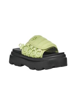 Sandalias UGG Callie Caterpillar verde y negro para mujer