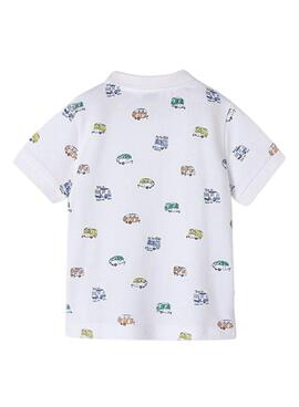Polo Mayoral Estampado Coches Blanco Para Niño