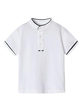 Polo Mayoral Cuello Mao Blanco Para Niño