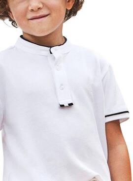 Polo Mayoral Cuello Mao Blanco Para Niño