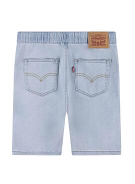 Bermuda Levis Skinny Dobby Azul Claro Para Niño