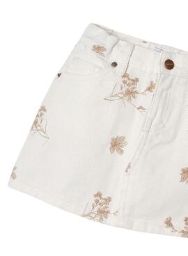 Falda Mayoral Bordada Beige Para Niña