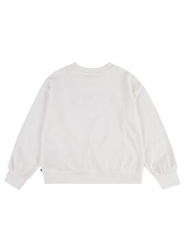 Sudadera Levis Crew Sugar Blanco Para Niña