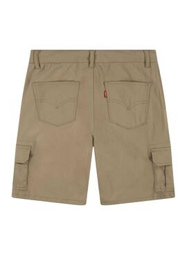 Bermuda Levis Standard Cargo Marrón Para Niño