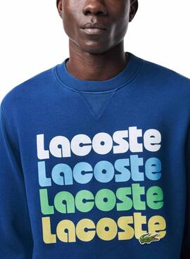 Sudadera Lacoste Retro Azulon Para Hombre