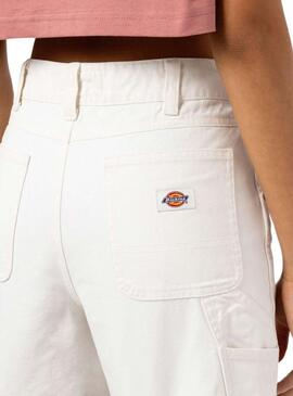 Short Dickies Duck Canvas Carpenter Blanco Para Mujer