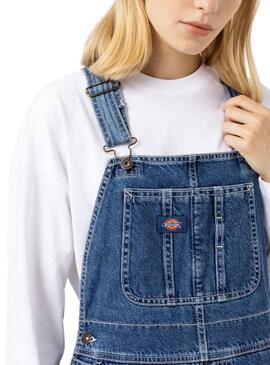 Peto Dickies Classic Denim Azul Para Mujer