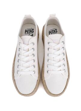 Zapatillas Walkin Pitas Tina blancas para mujer