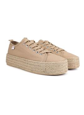 Zapatillas Walkin Pitas Tina beige para mujer