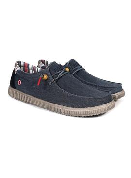 Zapatos Walkin Pitas Wallabi Rustic marino para hombre