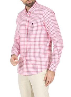 Camisa El Pulpo Cuadro Ventana Rosa Para Hombre
