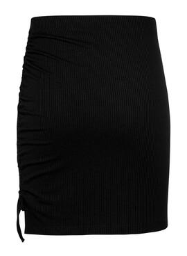 Falda  Tommy Jeans Gathering Rib negro para mujer