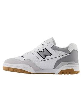 Zapatillas New Balance 550 blanco y gris para hombre.