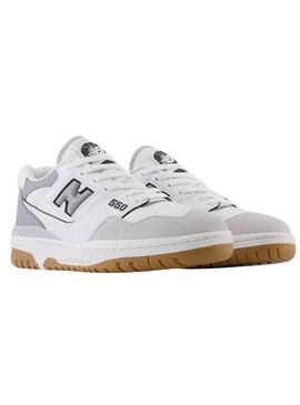Zapatillas New Balance 550 blanco y gris para hombre.