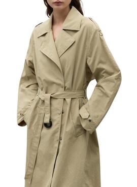 Trench Ecoalf Errigal Marrón Para Mujer