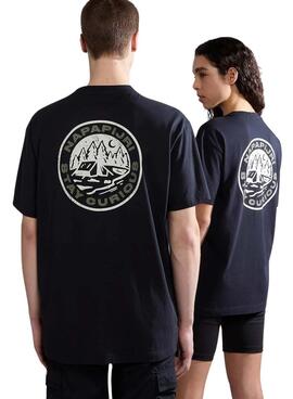 Camiseta Napapijri Kotcho Negro Para Hombre Y Mujer