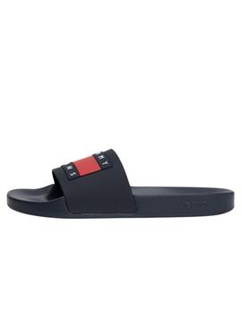 Sandalias Tommy Jeans Pool Slide Marino Para Hombre