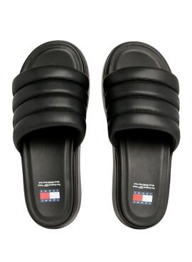 Sandalias Tommy Jeans Wedge Negro Para Mujer