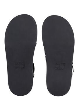 Sandalias Tommy Jeans Strappy Wedge Negro Para Mujer