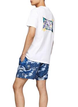 Camiseta Tommy Jeans Fllower Regular Blanco Para Hombre