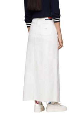 Falda Vaquera Tommy Jeans  Claire Blanca Larga Para Mujer