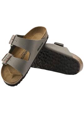Sandalias Birkenstock Arizona Birko-Flor Nubuck Stone narrow fit para hombre y mujer
