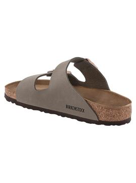 Sandalias Birkenstock Arizona Birko-Flor Nubuck Stone narrow fit para hombre y mujer
