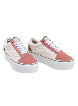 Zapatillas Vans Old Skool Plataforma Rosa Para Mujer