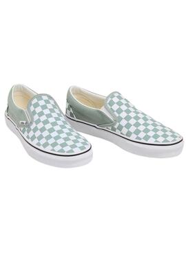 Zapatillas Vans Slip-On Checkerboard Verde Para Mujer