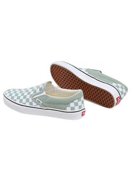 Zapatillas Vans Slip-On Checkerboard Verde Para Mujer