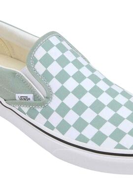 Zapatillas Vans Slip-On Checkerboard Verde Para Mujer