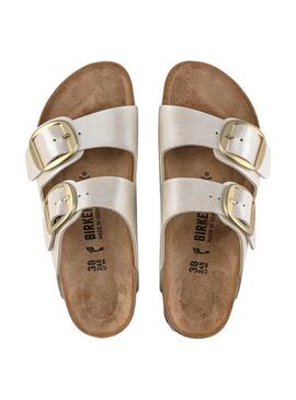 Sandalias Birkenstock Arizona big buckle metalizado para mujer