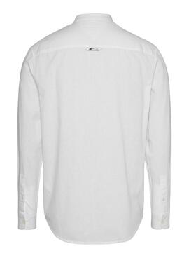 Camisa Tommy Jeans Reg Mao Lino Blanco Para Hombre